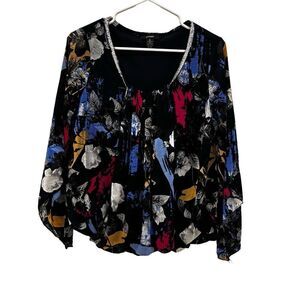 Altani  long sleeve blouse with flowing sleeves size small